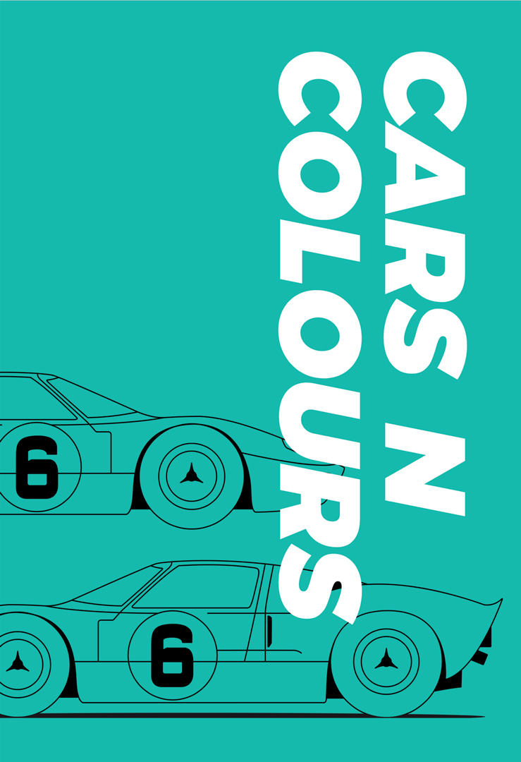Ford GT40 plakat Cars N Colours 1. udgave malebog forsiden