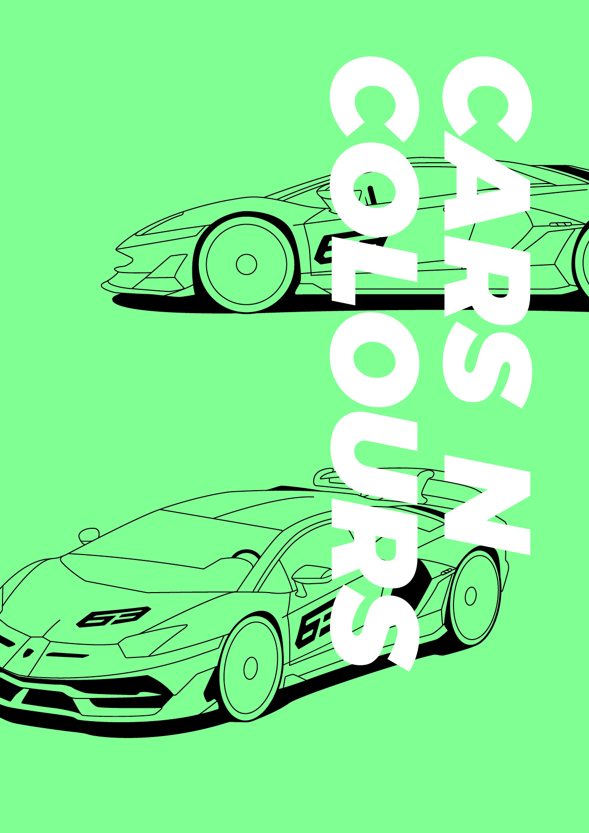 Cars N Colours poster Lamborghini Aventador SVJ 63 plakat